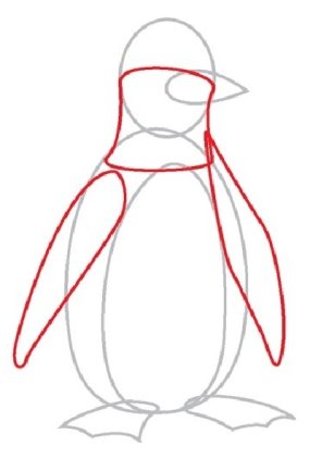 285x421 how to draw a penguin howstuffworks - Penguin Feet Drawing