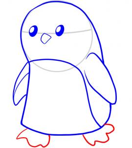 270x302 How To Draw How To Draw A Penguin For Kids - Penguin Feet Drawing