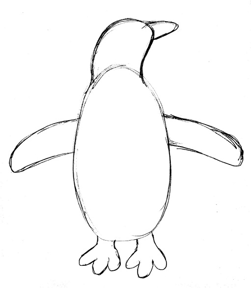 511x585 Penguin Drawing Step - Penguin Feet Drawing