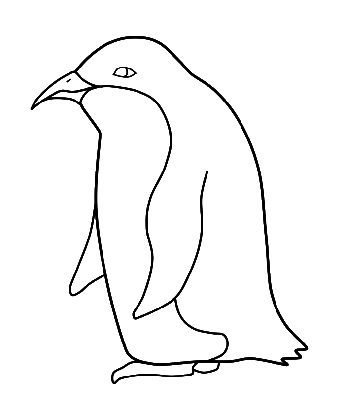 700x832 Drawing Penguins Outline Transparent Png Clipart Free Download - Penguin Line Drawing