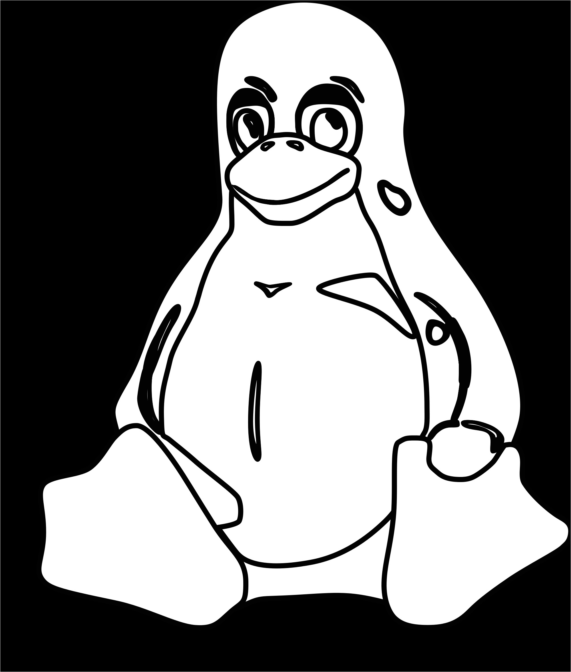 2000x2353 jeux de tux paint coloriage penguin outline drawing - Penguin Outline Drawing