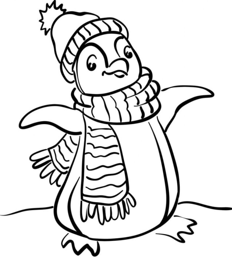 900x1002 Penguin Outline Drawing Cute Coloring Pages Of Baby - Penguin Outline Drawing