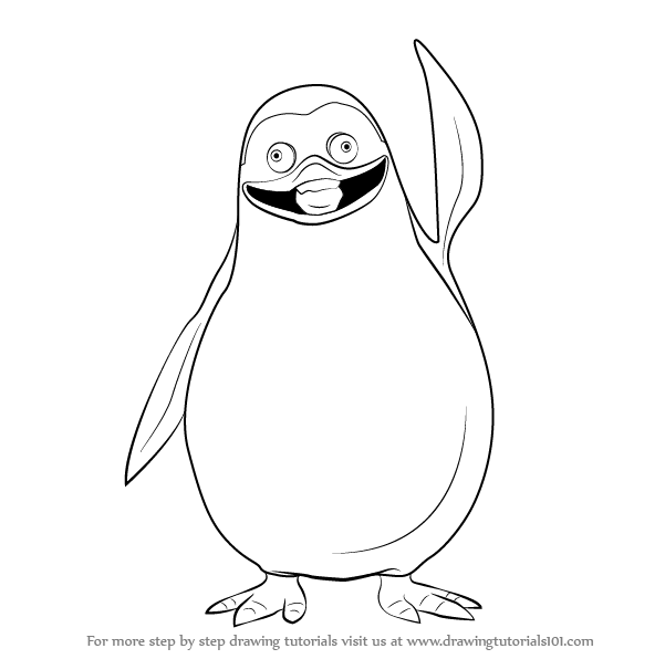 601x596 learn how to draw private from the penguins of madagascar - Penguins Of Madagascar Drawing