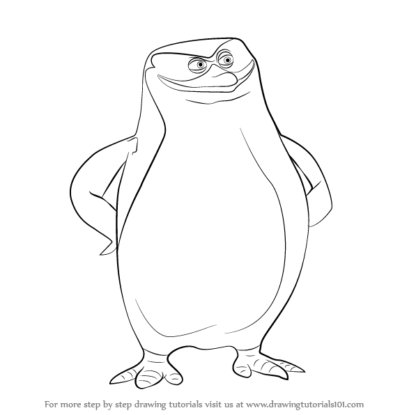574x596 learn how to draw skipper from the penguins of madagascar - Penguins Of Madagascar Drawing