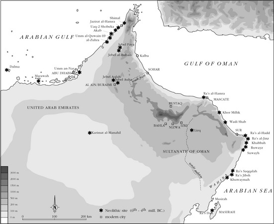 551x451 map of the neolithic sites in the oman peninsula - Peninsula Drawing