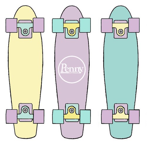 500x500 pennyboard pastel shared - Penny Board Drawing