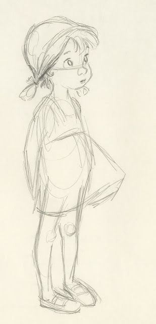 309x640 deja view milt kahl drawings of penny + + in drawings - Penny Drawing