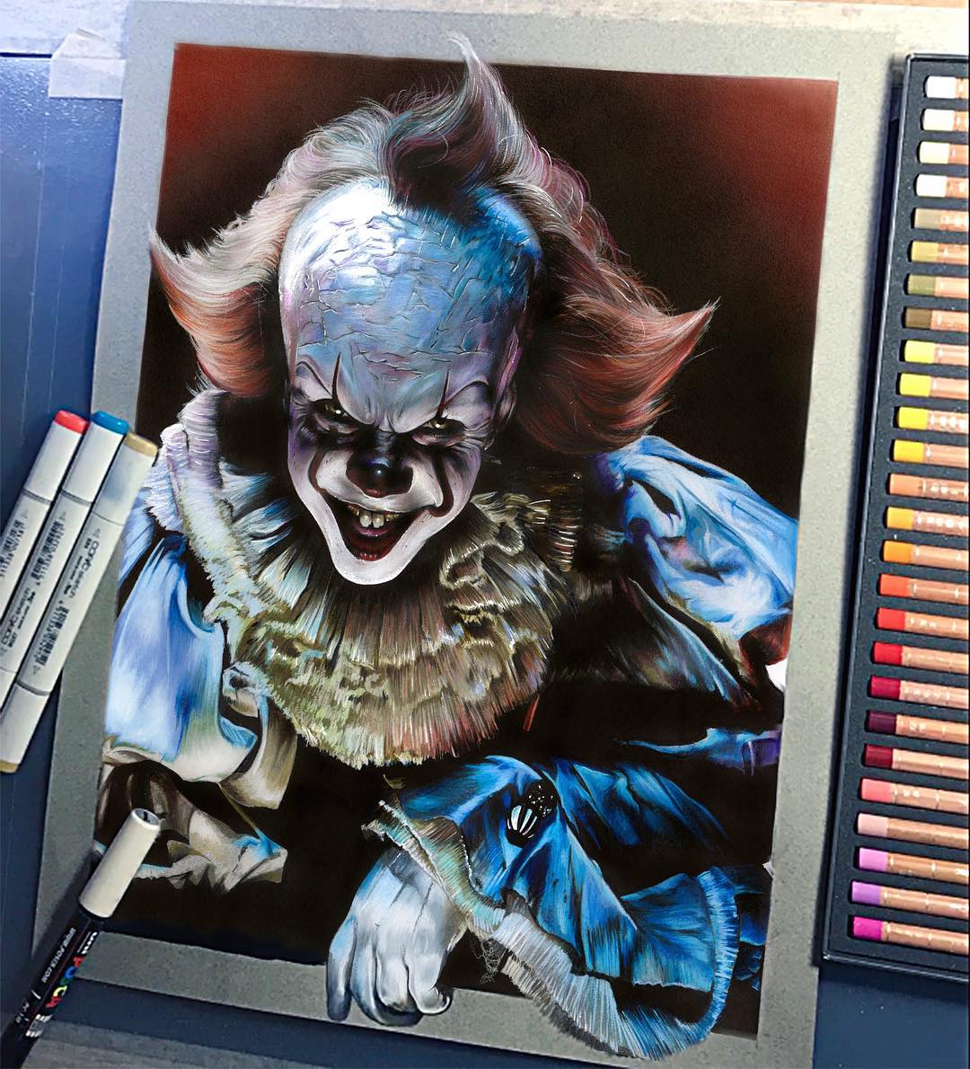 1080x1190 pennywise clown drawing - Pennywise The Clown Drawing