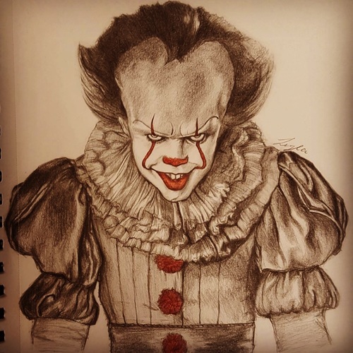500x500 shared - Pennywise The Clown Drawing.