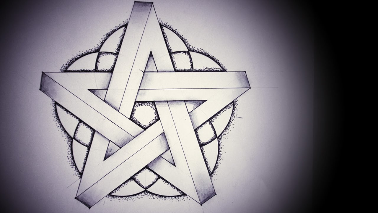 1280x720 How To Draw An Impossible Pentagram - Pentacle Drawing