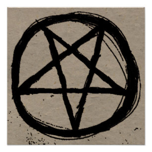 307x307 satan pentagram art wall zazzle ca - Pentagram Drawing