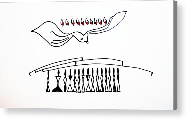642x412 Pentecost Acrylic Print - Pentecost Drawing