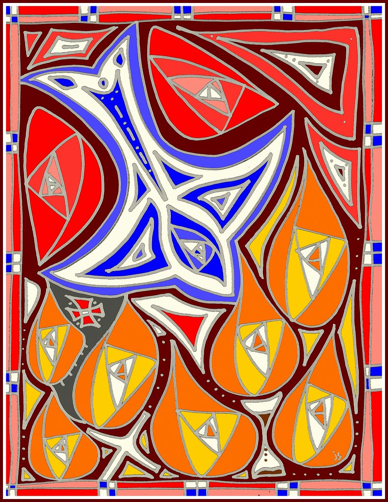 791x1023 Pentecost Drawing - Pentecost Drawing