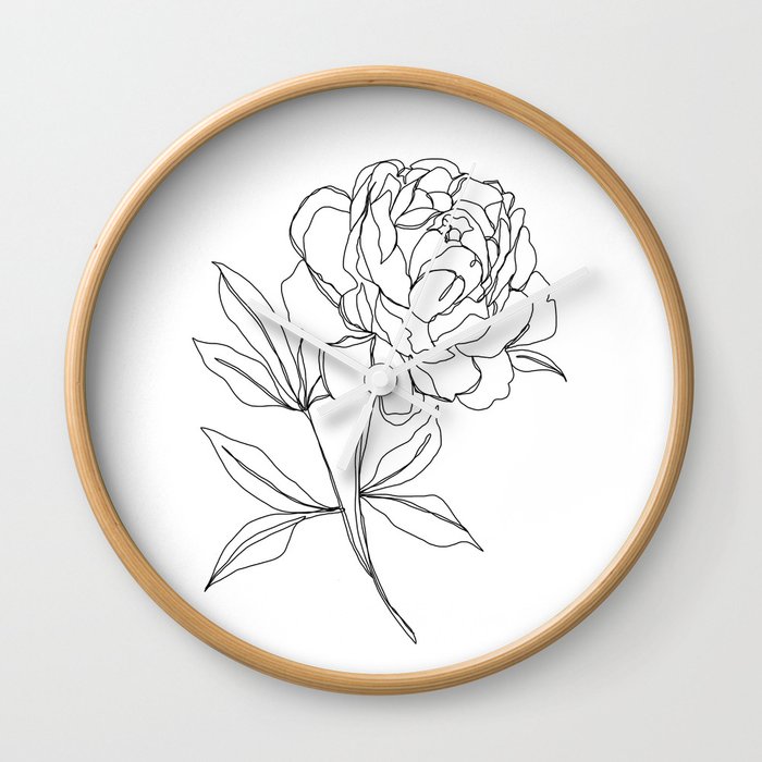 700x700 Botanical Illustration Line Drawing - Peony Line Drawing