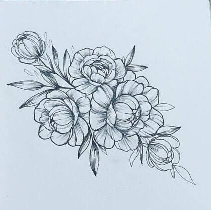 424x421 Image Result For Peony Illustration Tattoos Tattoos, Tattoo - Peony Tattoo Drawing