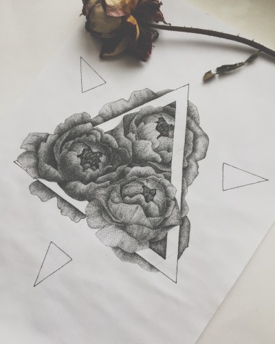 400x500 Peony Sketch Tumblr - Peony Tattoo Drawing
