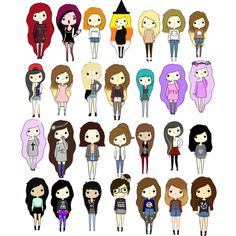 236x236 cute cartoon people! polyvore cute cartoon drawings, drawings - People Cartoon Drawing