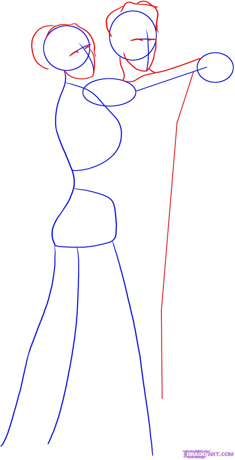 892x1741 how to draw dancing people, step - People Dancing Drawing