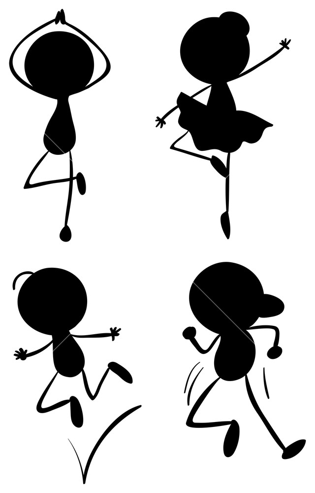 640x1000 illustration of the silhouettes of people dancing on a white - People Dancing Drawing