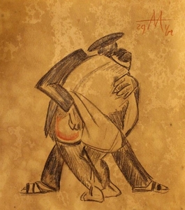 265x300 sergei eisenstein a drawing of two people dancing - People Dancing Drawing