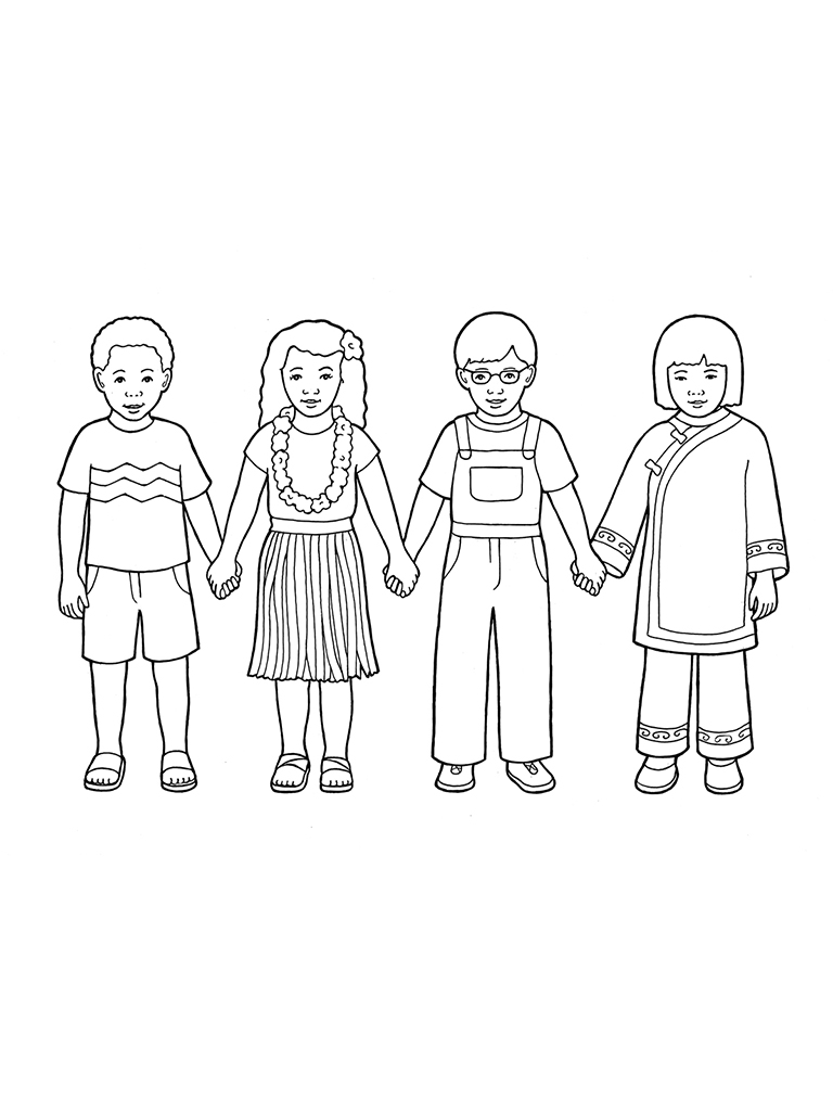 768x1024 primary children holding hands - People Holding Hands Drawing