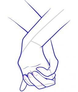 255x302 how to draw holding hands step art guides - People Holding Hands Drawing
