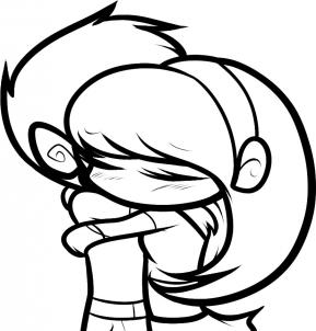289x302 How To Draw How To Draw A Hug For Kids - People Hugging Drawing
