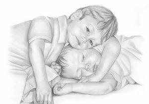 300x210 Romantic Love Pencil Sketches Easy Pencil Drawings Of People - People In Love Drawing