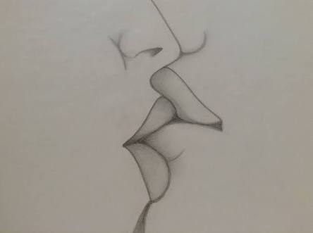 444x331 how to draw people kissing steemit - People Kissing Drawing