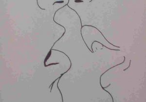 300x210 draw kissing people - People Kissing Drawing