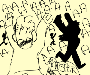 300x250 Guy Screaming Monster And People Running Drawing - People Running Drawing