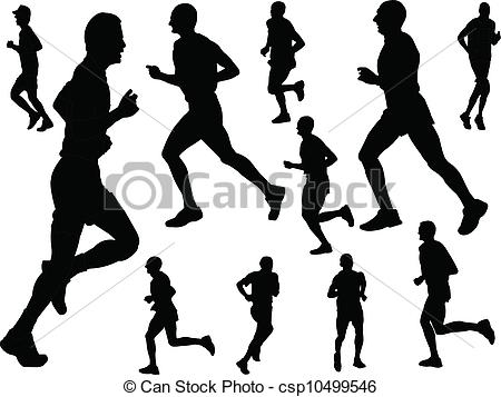 450x357 Illustration Of Running People - People Running Drawing