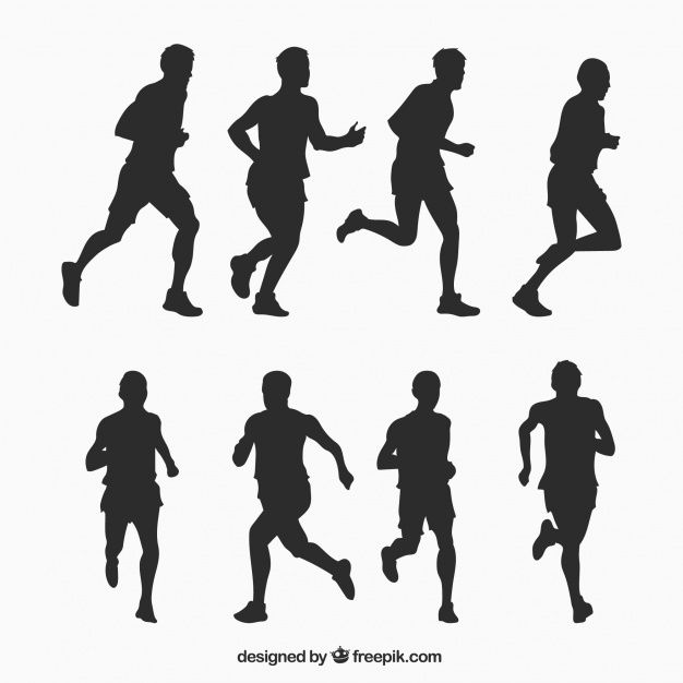 626x626 running man silhouettes collection free vector creatures - People Running Drawing