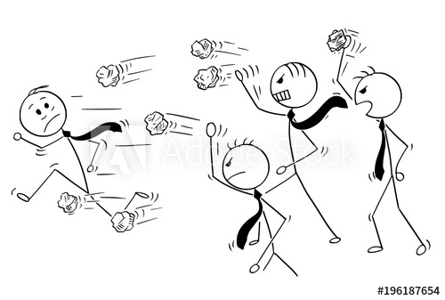 500x337 cartoon stick man drawing conceptual illustration of businessman - People Running Drawing