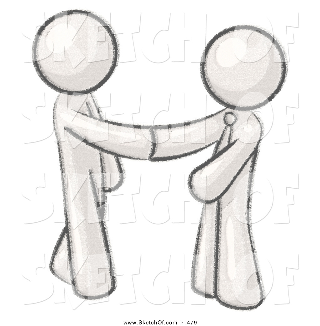 1024x1044 Drawing Of A Sketched Design Mascot Person Wearing A Tie, Shaking - People Shaking Hands Drawing