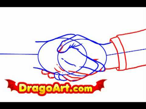 480x360 How To Draw Shaking Hands, Step - People Shaking Hands Drawing