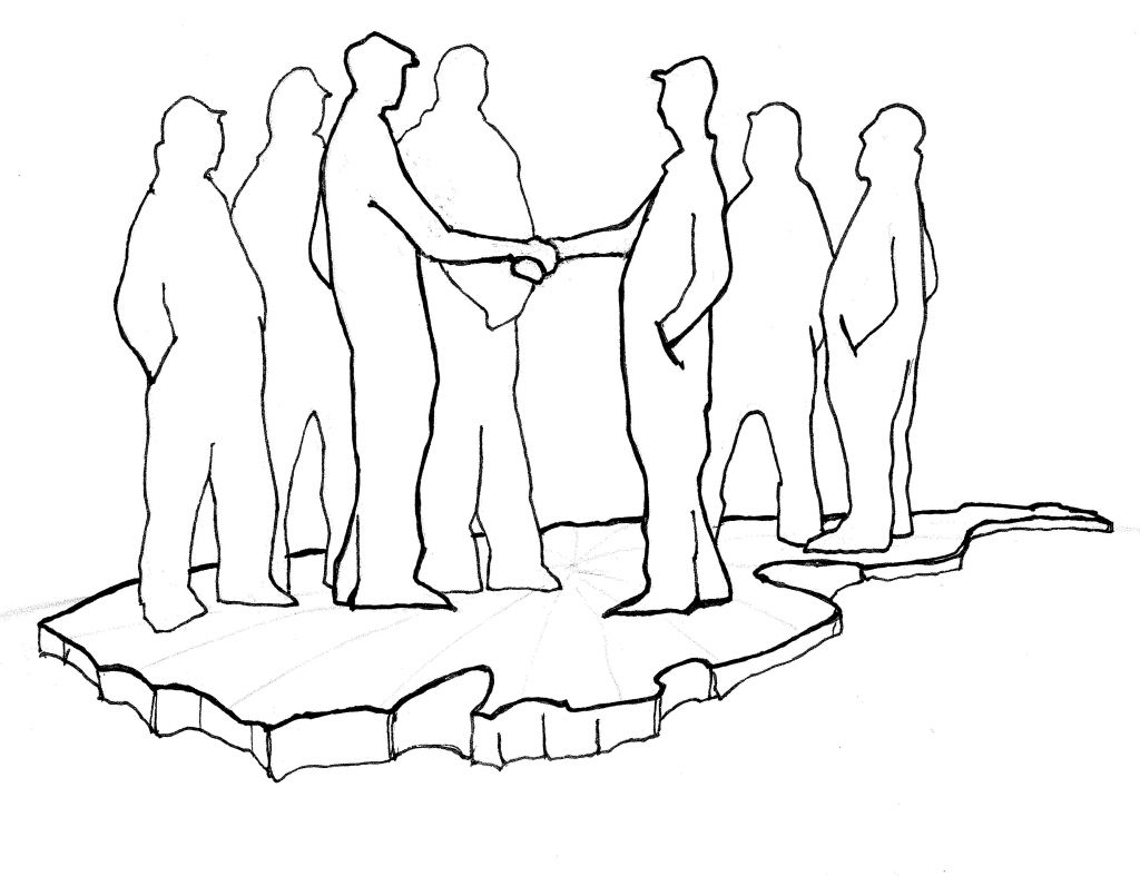 1024x787 People Shaking Hands Drawing Sketch Coloring Page - People Shaking Hands Drawing