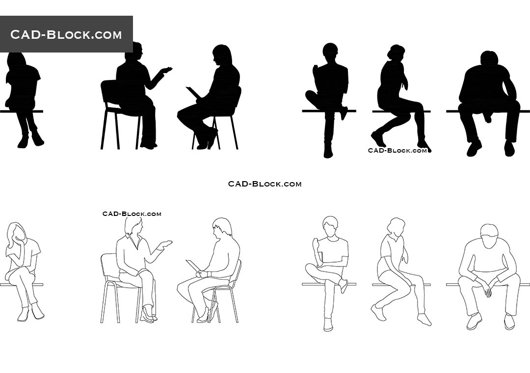 1080x760 people sitting cad blocks download free - People Sitting Drawing