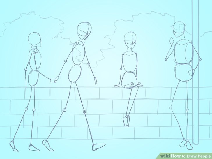 728x546 Basic Ways To Draw People Step - People Standing Drawing