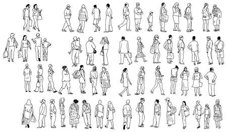 450x263 Stock Illustration - People Standing Drawing