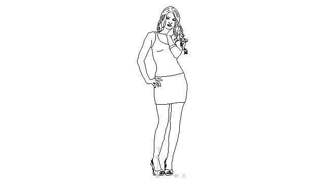 640x360 autocad drawing young teen woman standing dwg dxf - People Standing Drawing