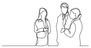 320x169 self drawing animation of continuous line drawing of business - People Talking Drawing