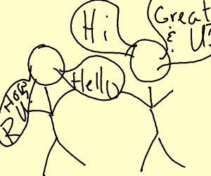 300x250 two people talking drawing - People Talking Drawing