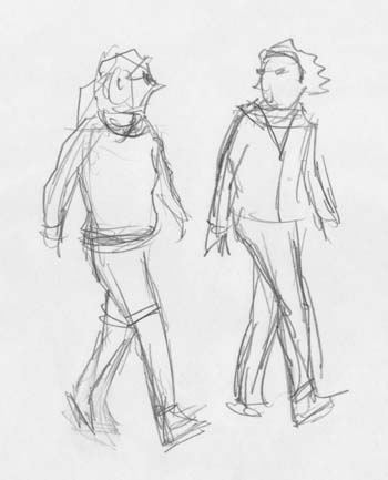 350x433 walking and talking and drawing words, pictures, humor - People Talking Drawing