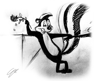 400x335 Looney Tunes Images A Pepe Le Pew Drawing - Pepe Le Pew Drawing