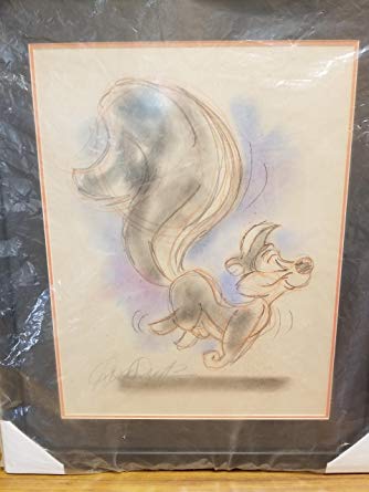 334x445 pepe le pew original colored drawing signed - Pepe Le Pew Drawing