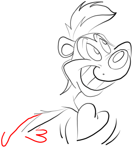 450x499 Step Drawing Pepe Le Pew Lesson - Pepe Le Pew Drawing