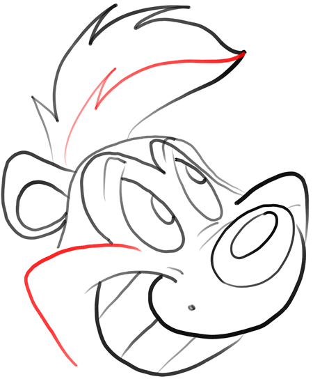 450x544 How To Draw Pepe Le Pew - Pepe Le Pew Drawing