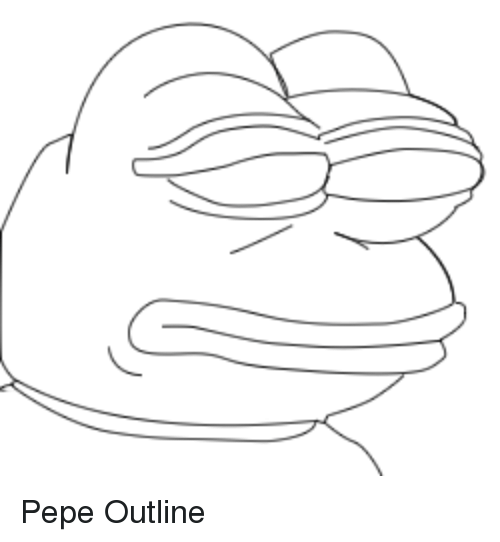 500x542 pepe outline pepe the frog meme on me me - Pepe The Frog Drawing