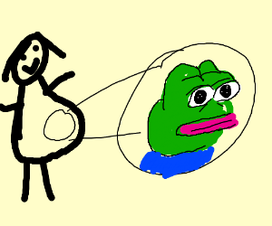 300x250 Woman Is Pregnant With Pepe The Frog Drawing - Pepe The Frog Drawing